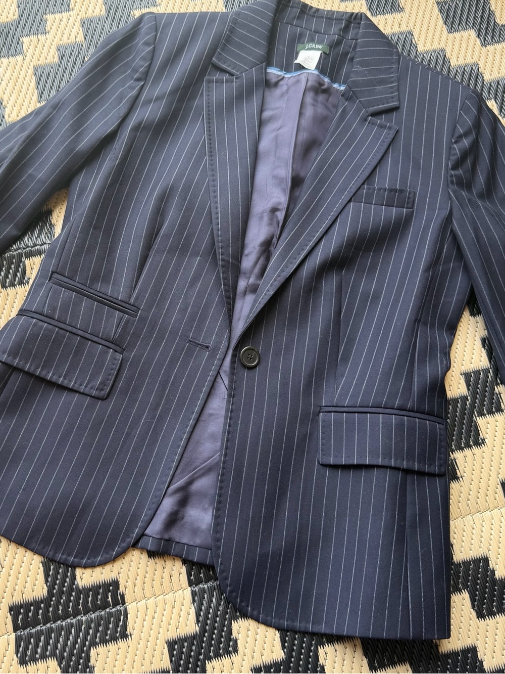 J. Crew Woman’s Navy Pinstripe Blazer